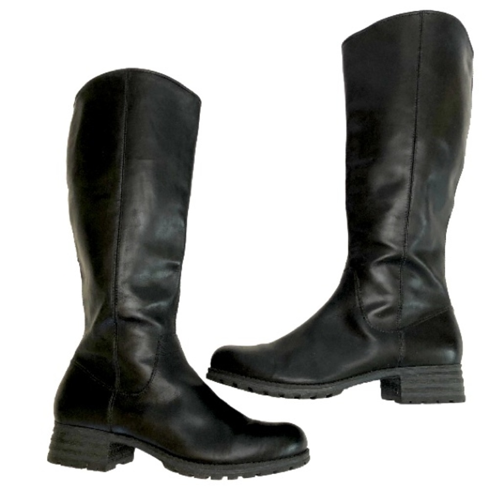 Clarks 100% Leather Tall Riding Boots - Size: 9 1/2 M
